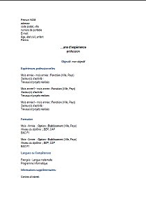 Exemple de cv italien