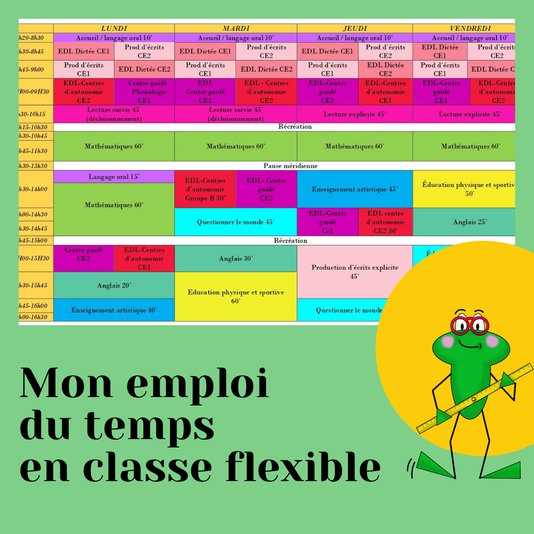 Mon Emploi Du Temps En Classe Flexible Enjoyclassroom