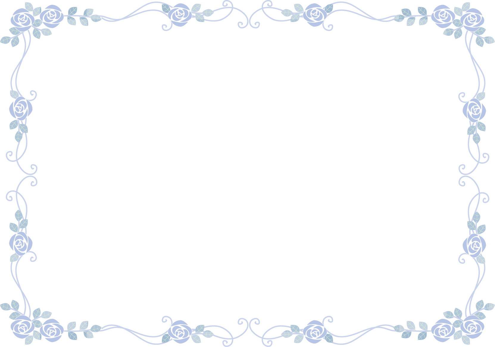 枠 飾り枠 飾り罫 飾り線 おしゃれな薔薇デザイン 無料イラスト素材