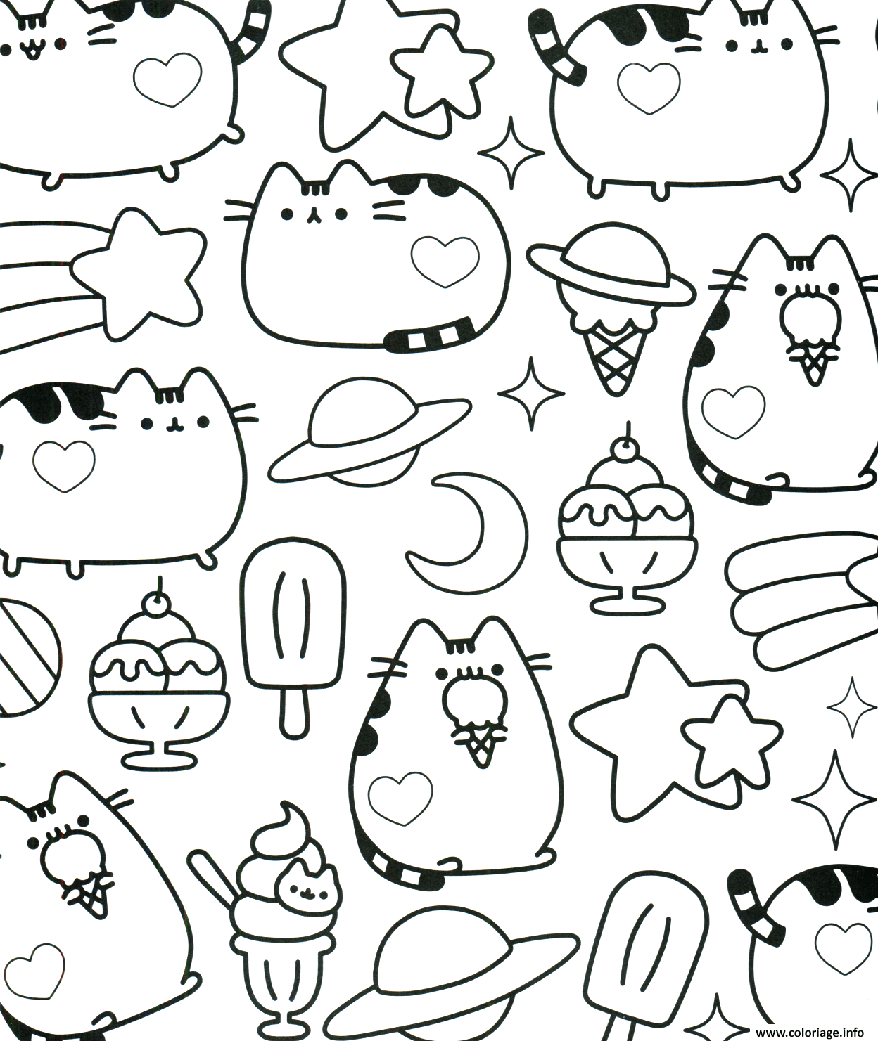 Coloriage Kawaii Pusheen dessin Coloriage Kawaii Pusheen dessin