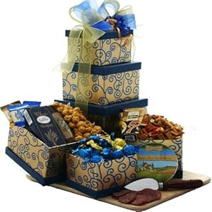 Art Of Appreciation The Crowd Pleaser Gourmet Food Gift Tower - A Great Gift Basket Idea!