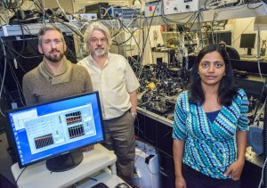 From the left: researchers Brett Helms, Frank Ogletree and Sumanjeet Kaur