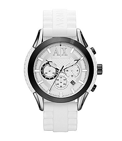 ax armani exchange ax armani exchange white silicone chronograph watch ...