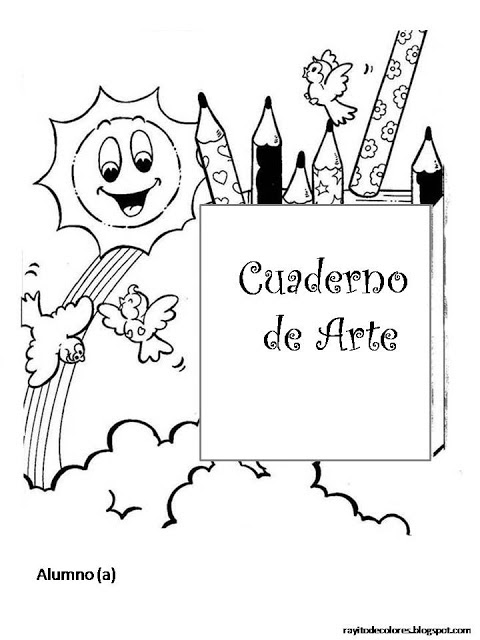 Dibujos para pintar de carátulas escolares para niños ...