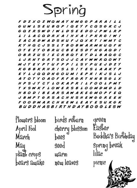 Are you looking for a fun and challenging activity to stimulate your brain? spring word search best coloring pages for kids