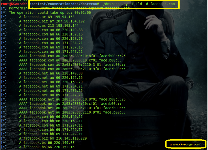 Information Gathering With dnsrecon-Backtrack 5 Rx