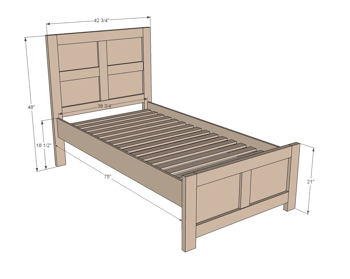Twin Sized - Dimensions shown above.
