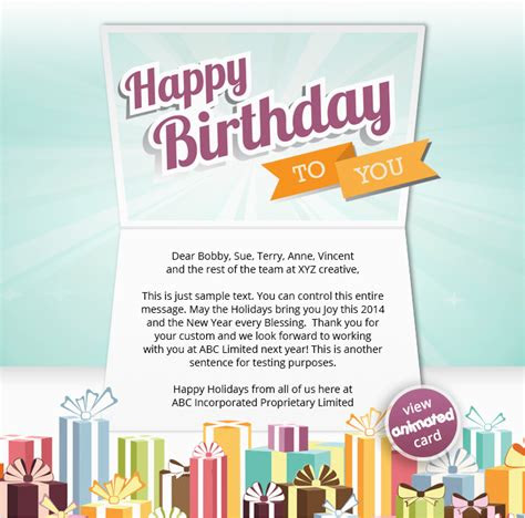 Customize icon for business and home creative . happy birthday cards email corporate birthday ecards employees clients