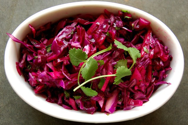 Red Cabbage, Cilantro, Lime & Honey Slaw by Eve Fox, Garden of Eating blog copyright 2011
