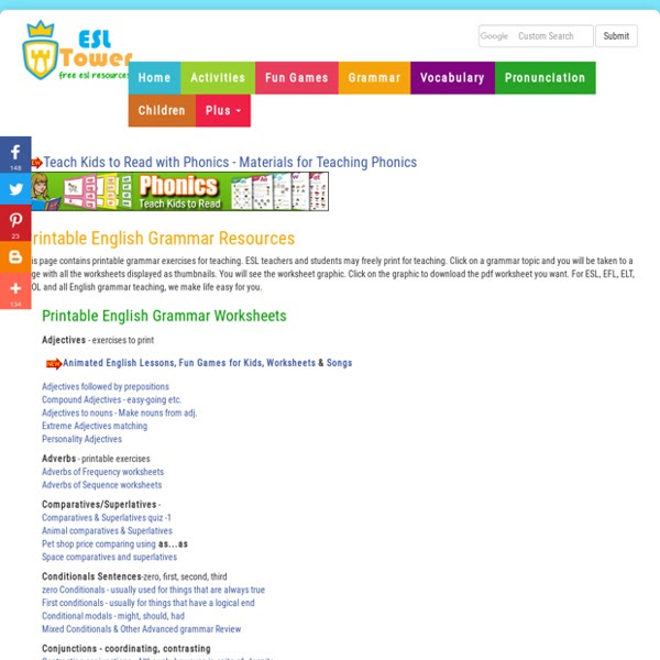Printable English Grammar Exercises Esl Grammar Worksheets Pearltrees