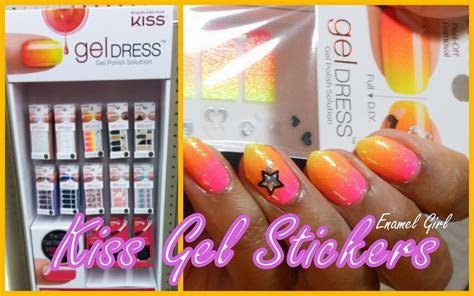 enamel girl kiss gel dress nail stickers swatches