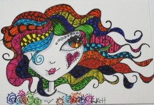 ACEO- Windy Day- Print of Original Artwork - SilverSweetFusion