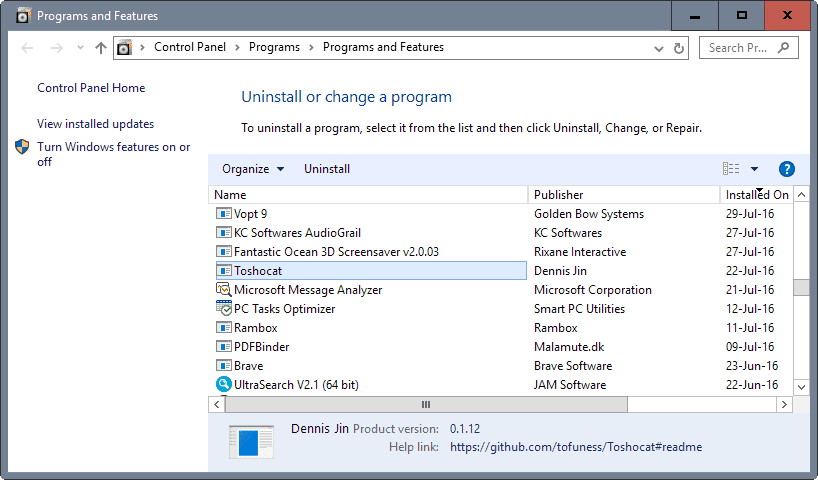 installed programs