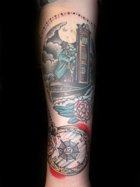 Tagged colour, pattern, red hot and blue tattoo, rose, tattoo, traditional