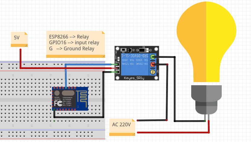 Rangkaian ESP8266-12E Relay