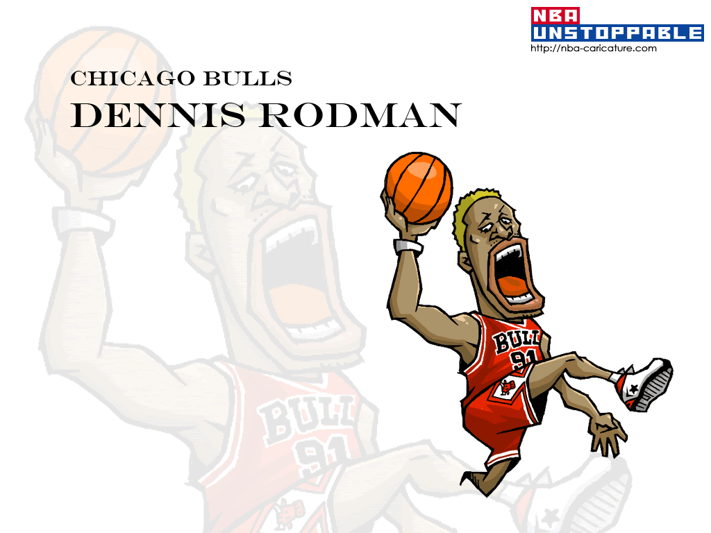 Nbaイラスト バスケイラスト アンストッパブル Nba Illustration Nba Caricature Unstoppable Dennis Rodman デニス ロッドマン