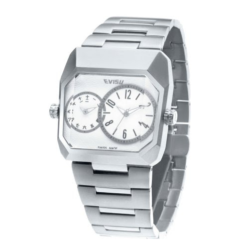 Evisu 'Masa' Gents Stainless Steel Dual Time Bracelet Watch