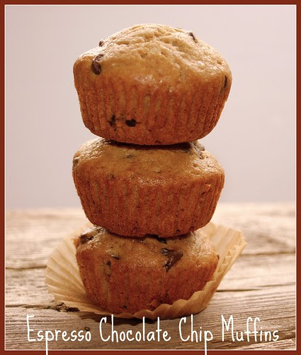 Espresso Chip Muffins stacked