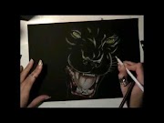 Popullar How to draw Black Panther on black paper Speed drawing, most popullar!