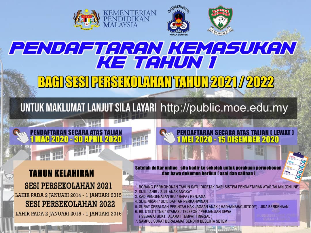 Permohonan Online Murid Tahun 1 2021 2022