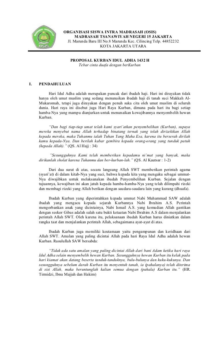 Proposal kegiatan idul adha 2011