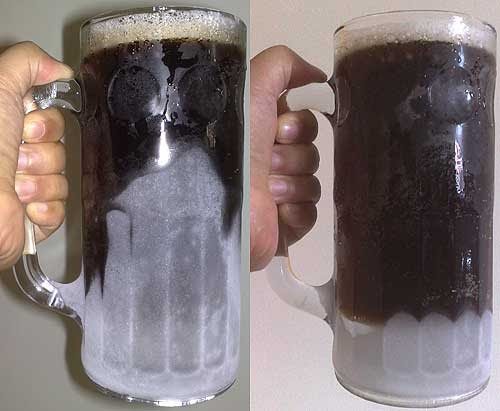 Photo to show how quickly a frosted mug loses its frosty-ness in local weather