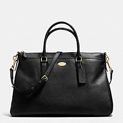 MORGAN SATCHEL IN PEBBLE LEATHER - COACH f35185 - LIGHT GOLD/BLACK