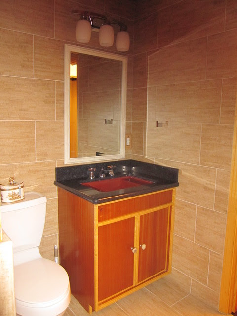 and beech trim bathroom vanity  Transitional  Bathroom  houston 