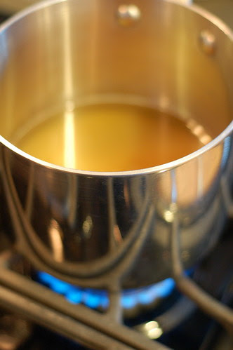 Dissolving the sugar into a simple syrup by Eve Fox, Garden of Eating blog, copyright 2013