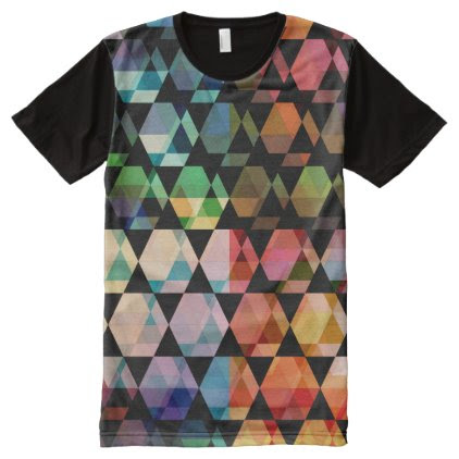 Abstract Hexagon Graphic Design All-Over-Print Shirt