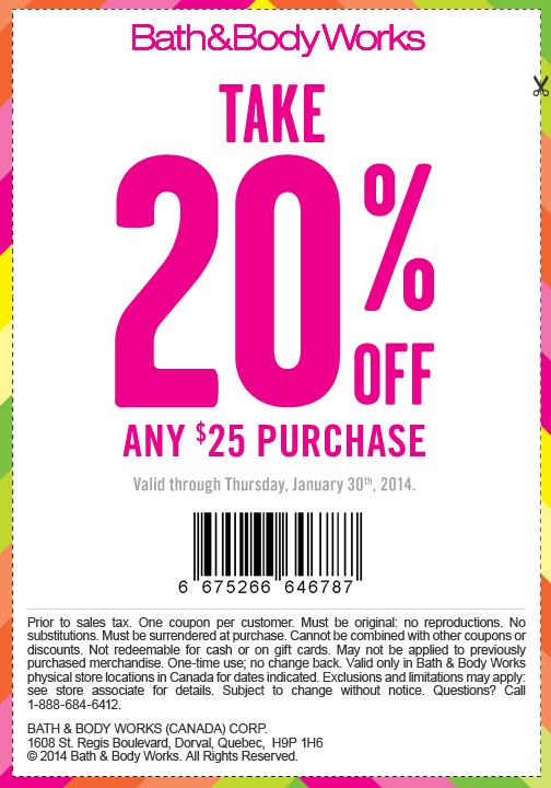 Bath & Body Works: Take 20% Off Any $25 Purchase Coupon ...