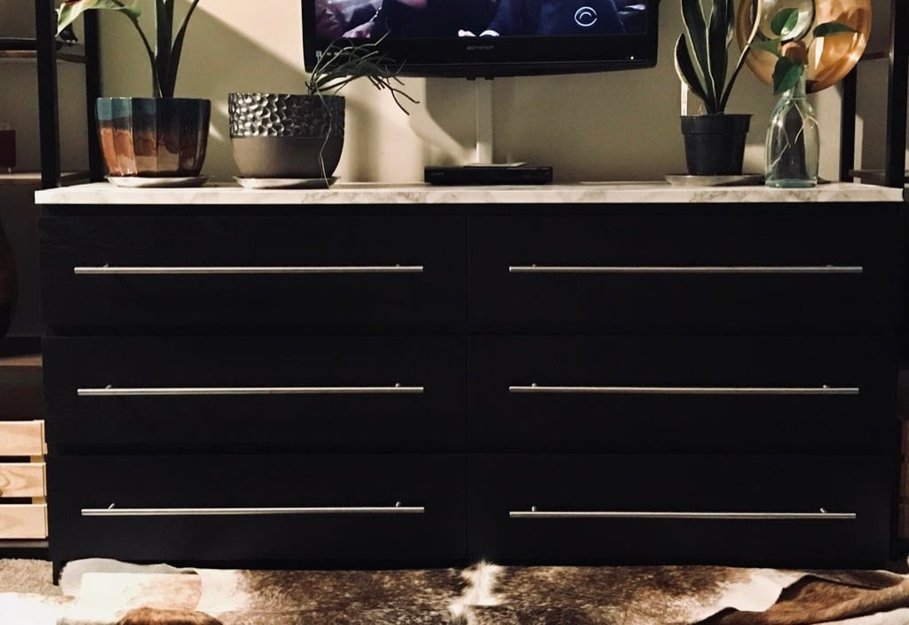 Simple Malm Dresser Upgrade with Marble top