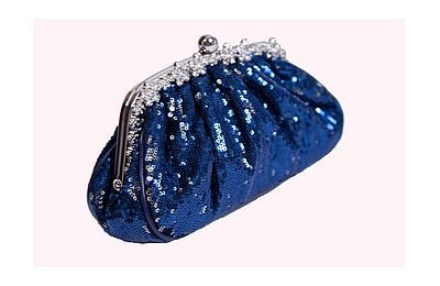  Sacs à main femme en bleu marine - pochette de soirée tout en strasses et pailletes