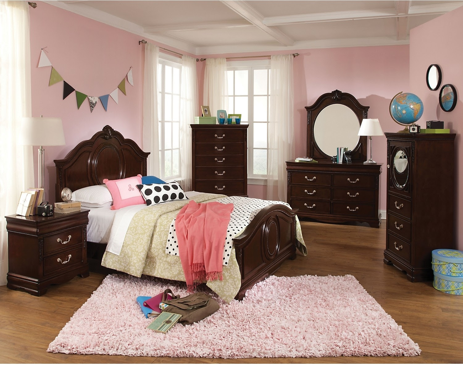 Jessica 7-Piece Twin Bedroom Set - Cherry | The Brick