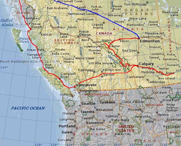 America Occidentale Cartina