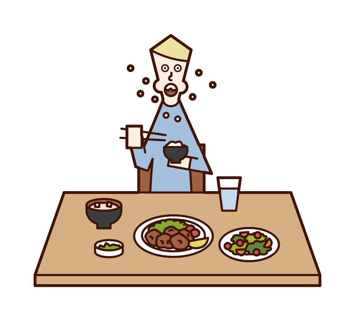 急いで食事をする人 男性 のイラスト フリーイラスト素材 Kukukeke ククケケ