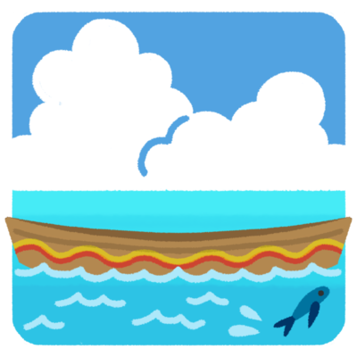 海に浮かぶサバニ 海の無料素材 イラスト沖縄 おきなわ