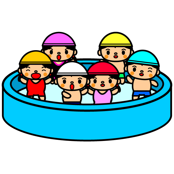 かわいい夏休みのプールの無料イラスト 商用フリー オイデ43