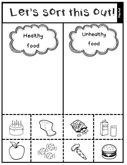  healthy foods worksheets