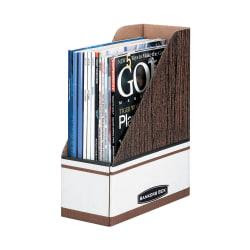 Bankers Box (R) 60% Recycled Magazine Holders, Woodgrain, 11 1/2in.H x 4in.W x 9in.D, Pack Of 6