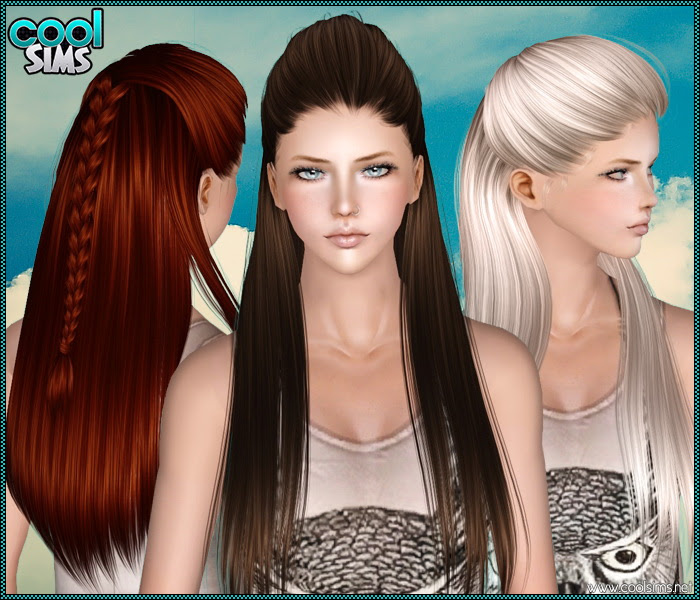 Half up braided hairstyle Primadonna by Anto - Sims 3 Hairs