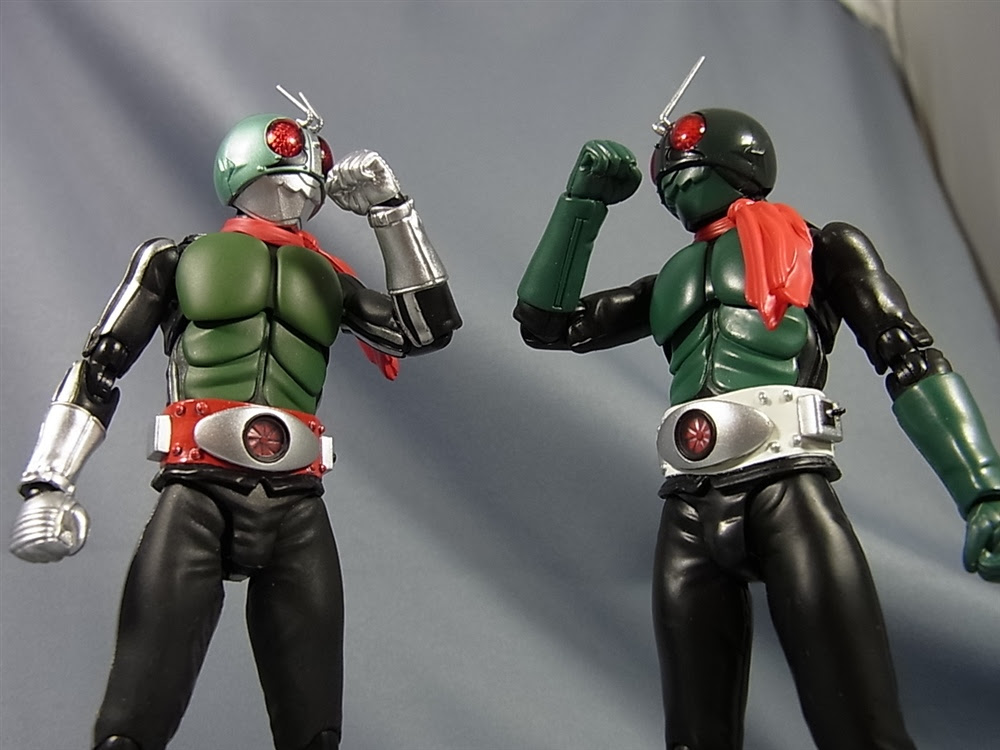 白銀と暗緑 Shf仮面ライダー1号 桜島1号 と新一号を比較 ひげひげな おもちゃの日常