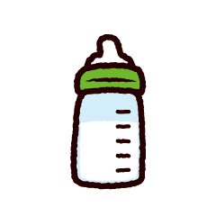 ミルクを飲む赤ちゃんのイラスト 2カット イラストくん