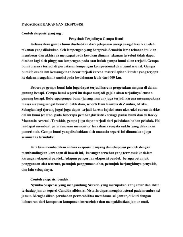 Contoh karangan eksposisi