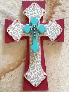 Hand painted wood cross