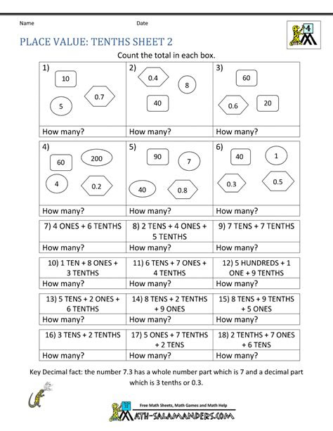 4 operations place value & rounding addition subtraction mental multiplication multiply in columns mental division long division order of operations decimal place value worksheets 4th grade