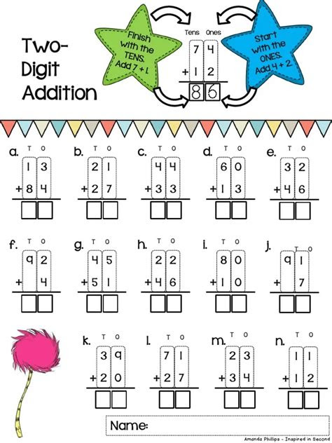 Free | worksheets | math drills | addition | printable. 2 digit by 1 digit addition