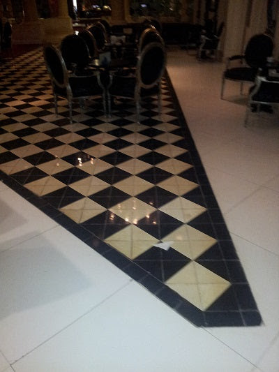 Cement tile patterns can soften hard corners. Cement tile patterns can soften hard corners.