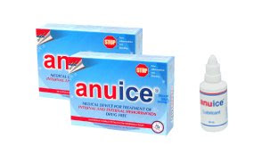 Anuice FDA Approved Medical Device for Hemorrhoid Treatment - Double Pack with Lubricant