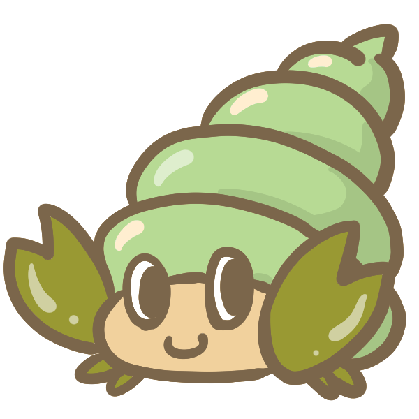 ヤドカリ 緑 のイラスト かわいいフリー素材が無料のイラストレイン
